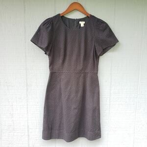 J Crew Black Eyelet Short Sleeve Dress Size 0
